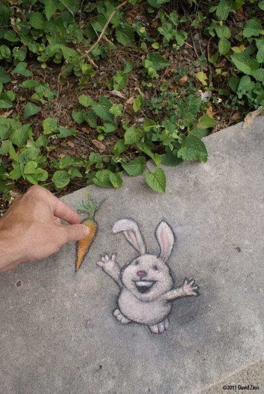 Clever Chalk Art by David Zinn