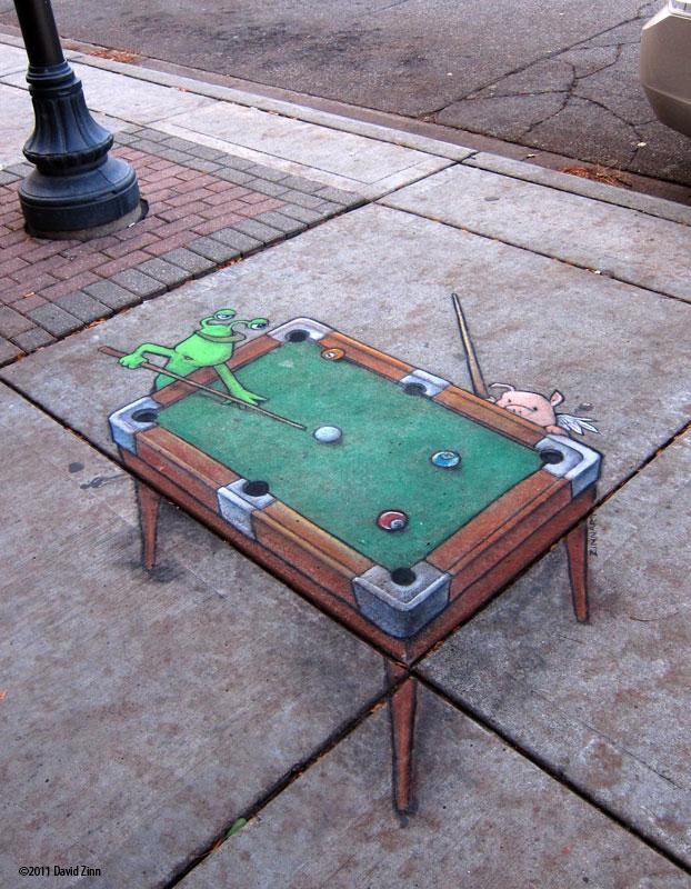 Clever Chalk Art by David Zinn