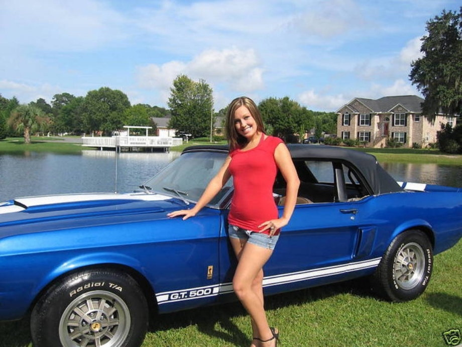 Beautiful day, beautiful girl, beautiful car. 