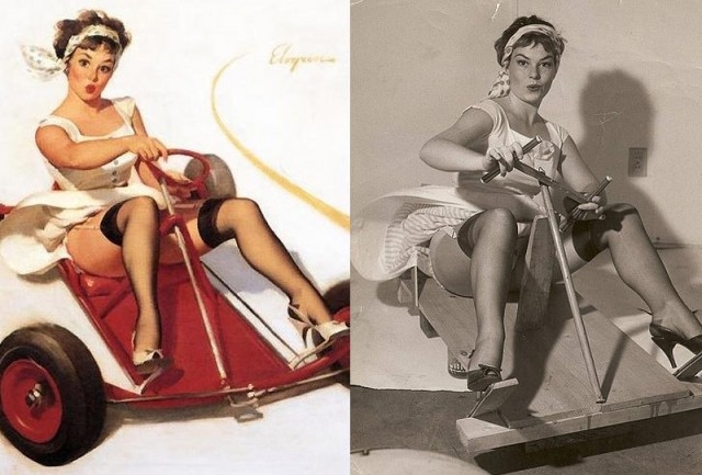 Pinup Girl Paintings with Orginial Photographs 