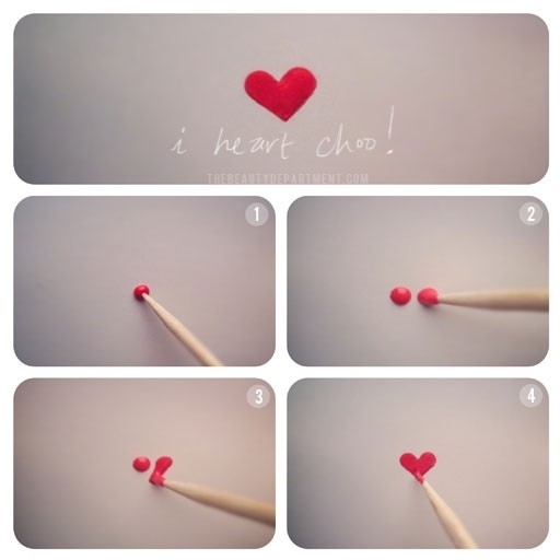 Easily paint a heart with a toothpick.