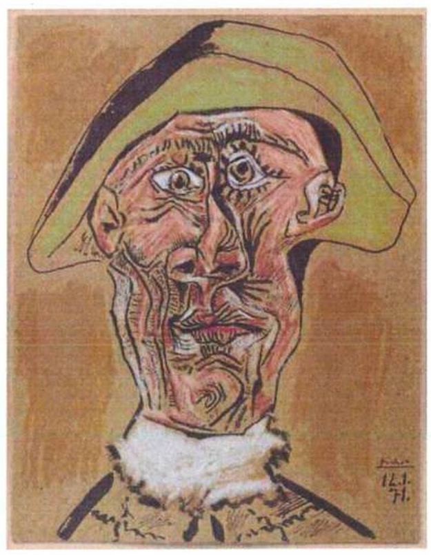 Pablo Picasso's "Harlequin Head" (1971)