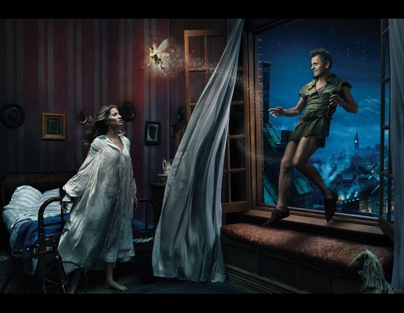 Giselle Bundchen as Wendy, Mikhail Baryshnikov as Peter Pan, and Tina Fey as Tinkerbell