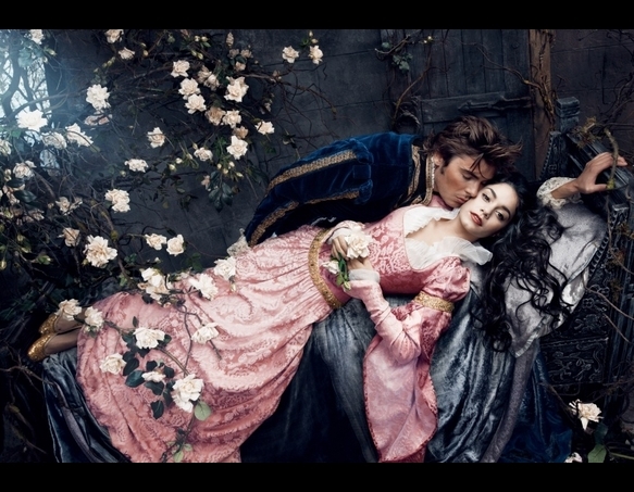 Zac Ephron and Vanessa Hudgens as Prince Charming and Sleeping Beauty
