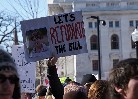 Check out these funny protest signs.