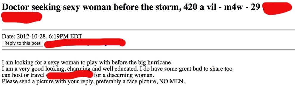 People Looking For Sex (And Love) During Hurricane Sandy