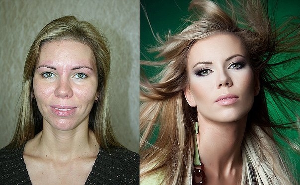 Before and After: What a difference makeup can make