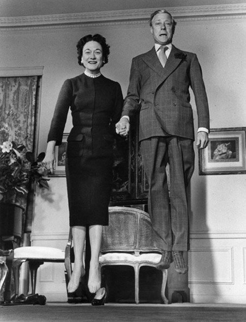 The Duke and Duchess of Windsor jumping in their sock feet. Photo by Philippe Halsman, 1959