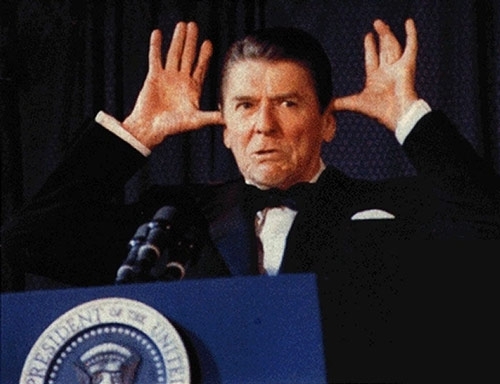 And Ronald Reagan himself, all ears.  