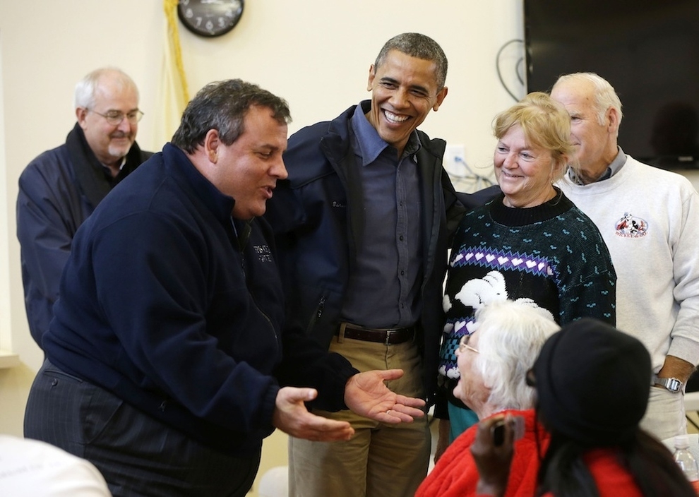 President Obama And Chris Christie Tour Storm Damage