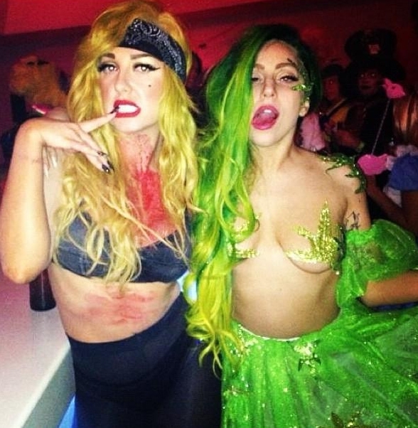 Lady Gaga Goes as Queen Cannabis for Halloween