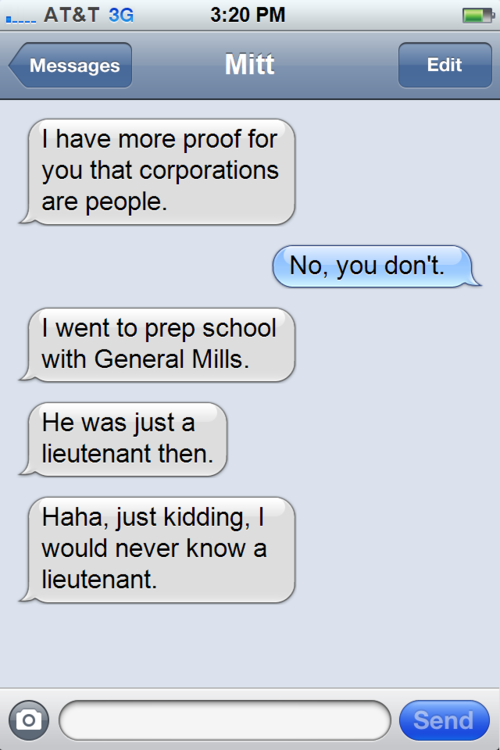 Texts from Mitt Romney