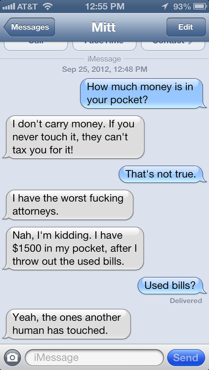 Texts from Mitt Romney