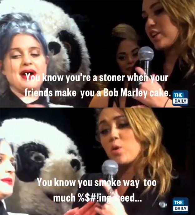 November 2011: Miley calls herself a "stoner" 