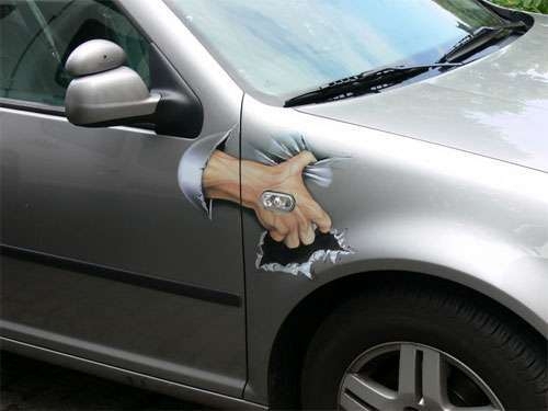 Perfectly good cars vandalized and ruined by Art