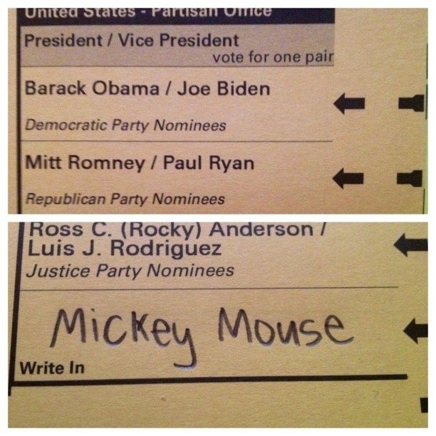 Silliest Write-In Candidates On Election Day