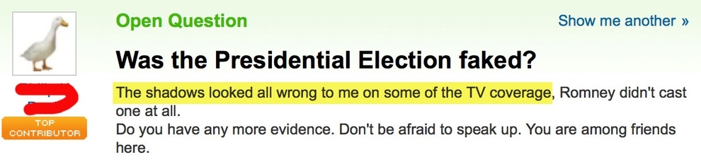 Yahoo! Answers is Home to the Stupidest Election Questions