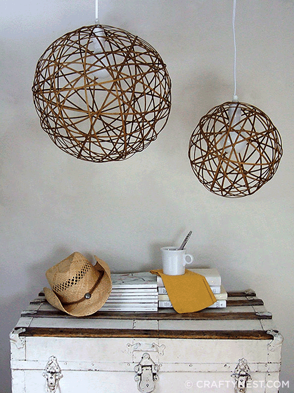 Use bendy bamboo to create these pendant lamps.
