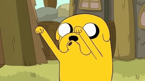Jake the Dog is the other main character. He has stretchy powers that allows him to shrink, grow, look like other people