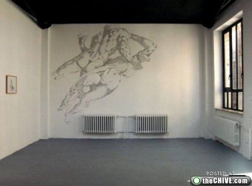 Baptiste Debombourg mural staple art 