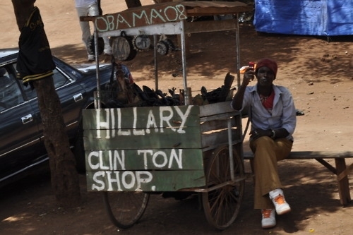 She has her own store in Africa.