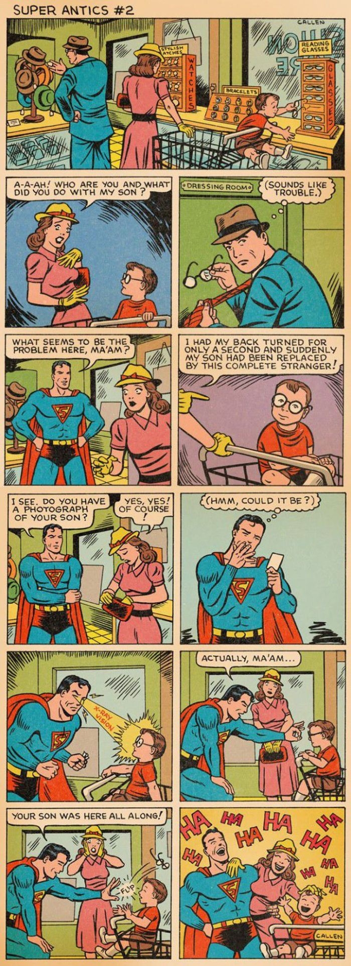 superman rescues missing kid with glasses