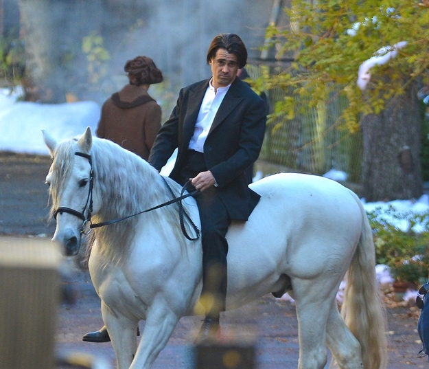 Colin Farrell Looking Glorious On A White Stallion