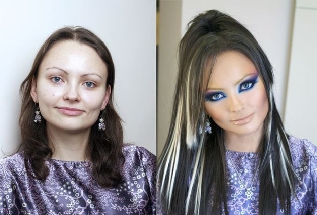 Russian Makeup: Before And After