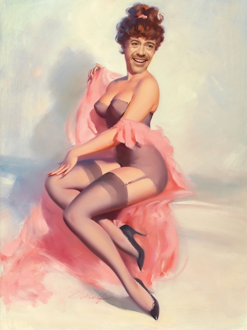 Prepare Yourself. Here's Robert Downey Jr. As A Pin-Up Girl