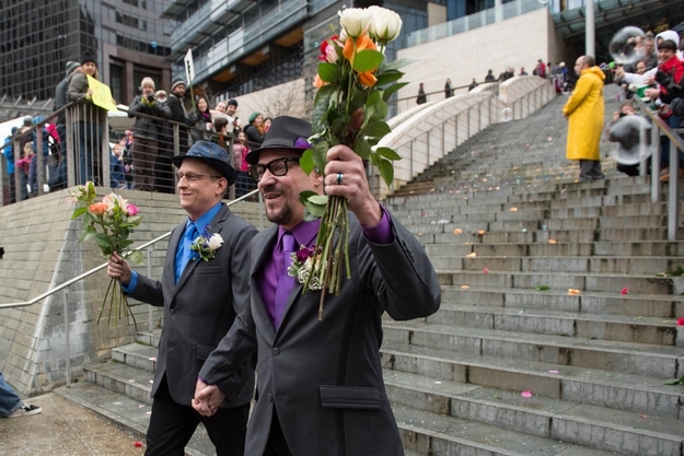 Gay Couples Celebrate Getting Married In Seattle