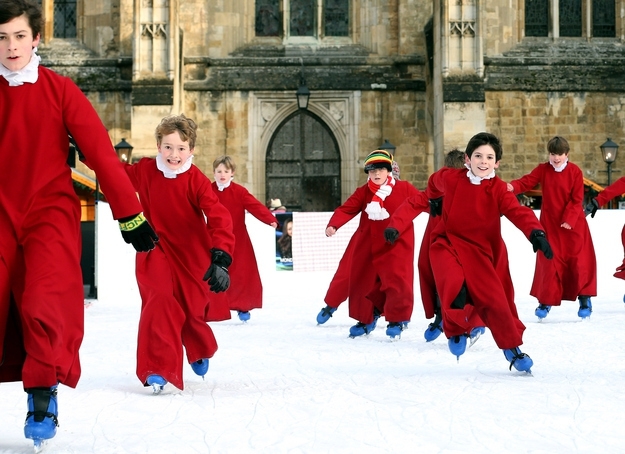 British Kids Ice-Skating: Real Life Hogwarts!