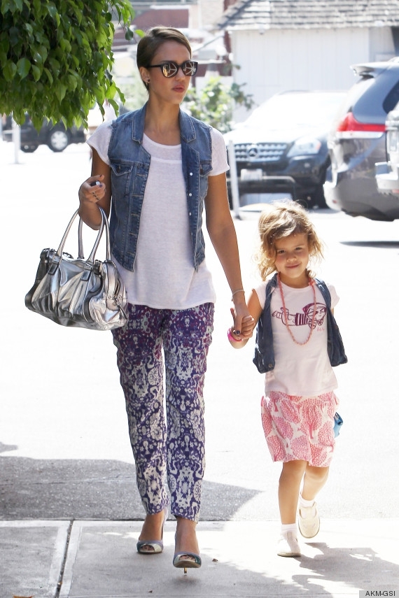Jessica Alba & Honor Wear Matching Outfits