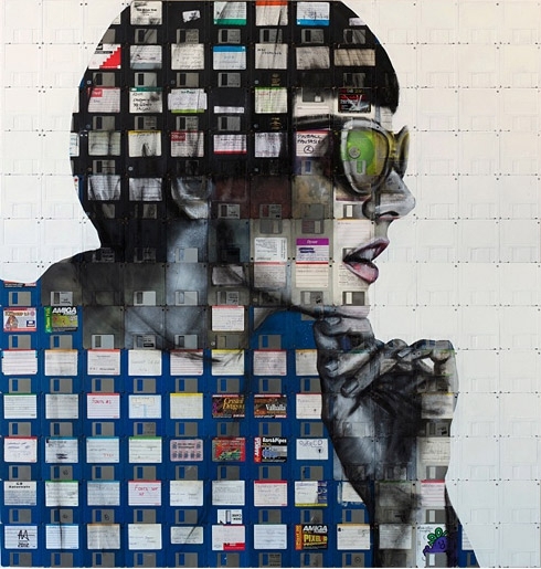 Utterly Dazzling Portraits Created Using Floppy Disks