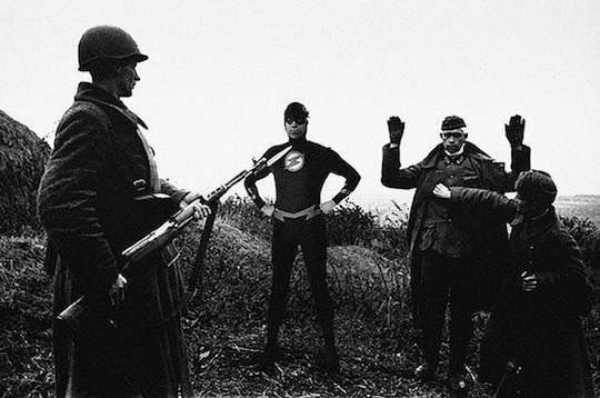 Classic Superheroes Placed Inside Old War Photographs