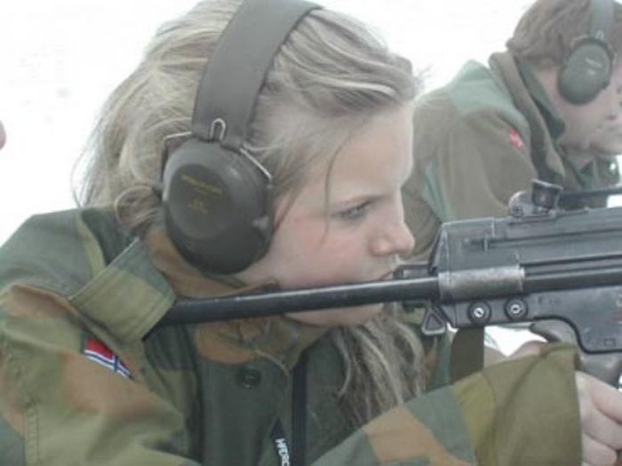 Girls in Military Uniform 