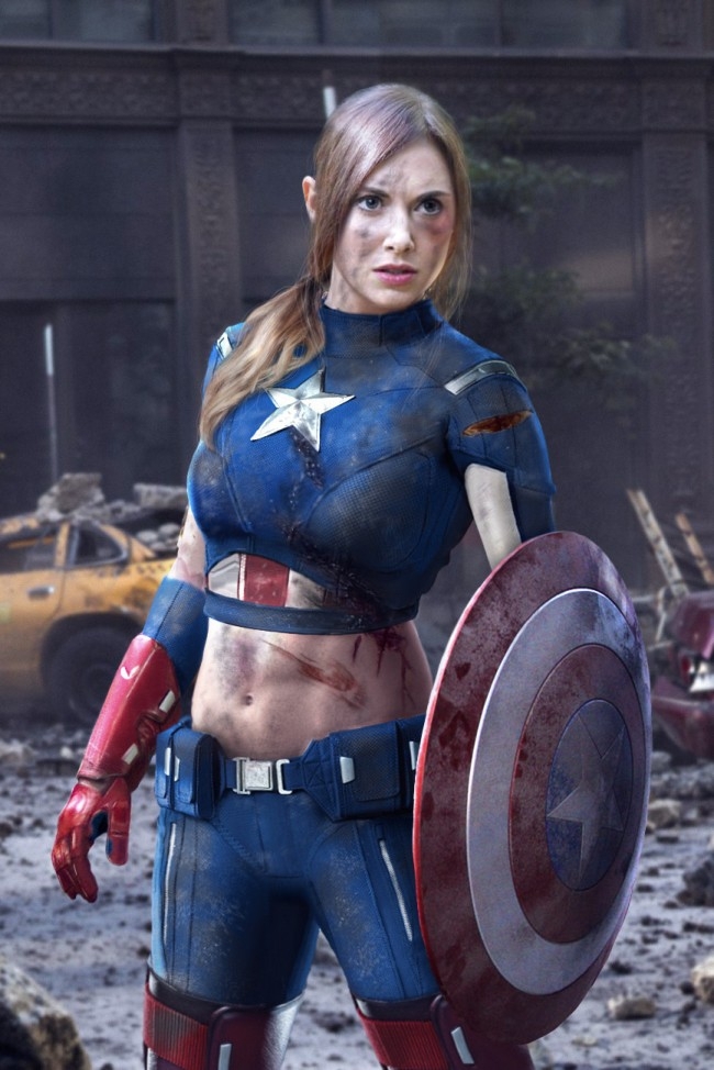 Alison Brie As Captain America FTW!