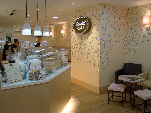 Hello Kitty Coffee shops. 