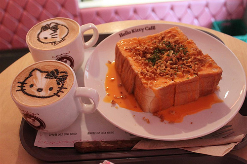 Hello Kitty Coffee shops. 