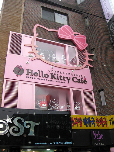 Hello Kitty Coffee shops. 