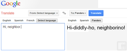 Google Translate:Now Speaks Ned Flanders