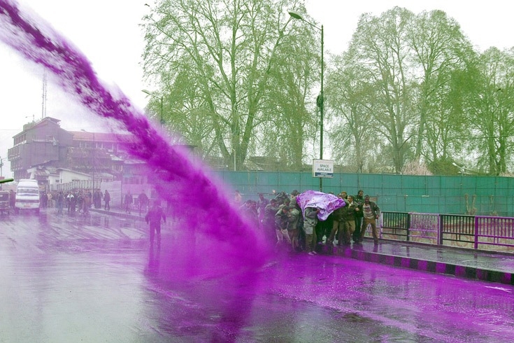 Fighting Protesters With Colored Water