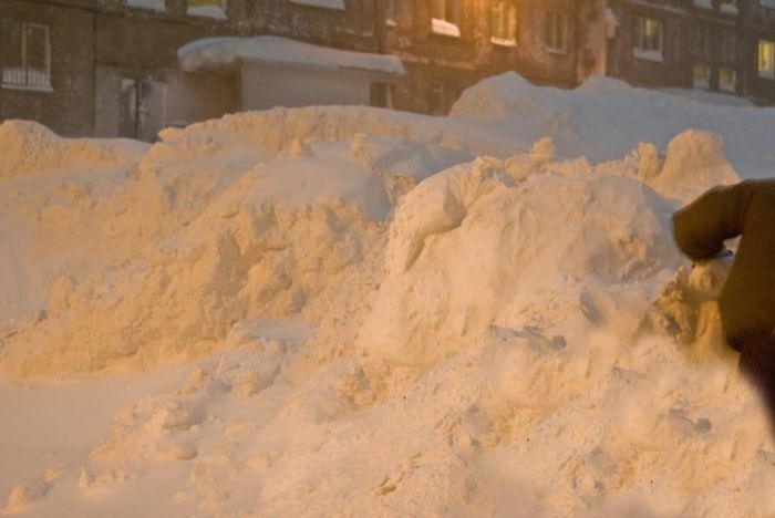 Snowfall in Norilsk 