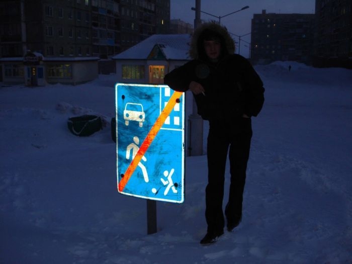 Snowfall in Norilsk 