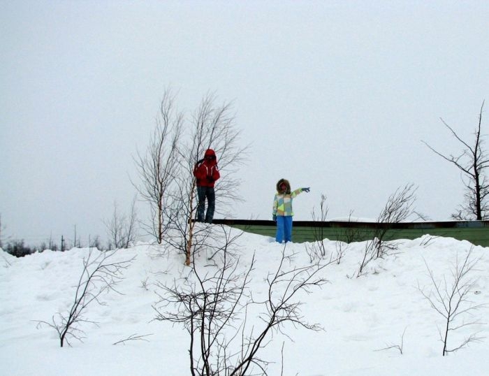 Snowfall in Norilsk 