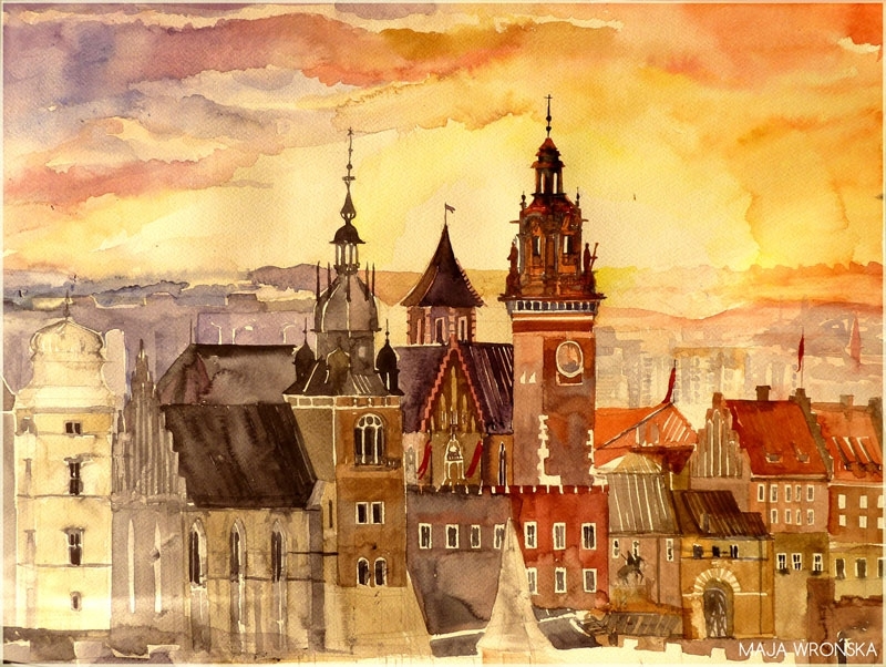 Watercolor Cityscapes by Maja Wronska 