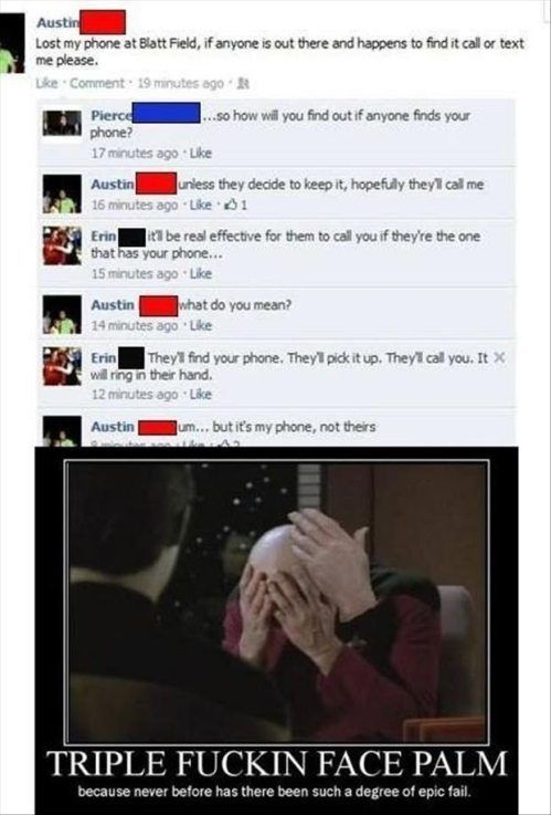Funny Facepalms Statements 
