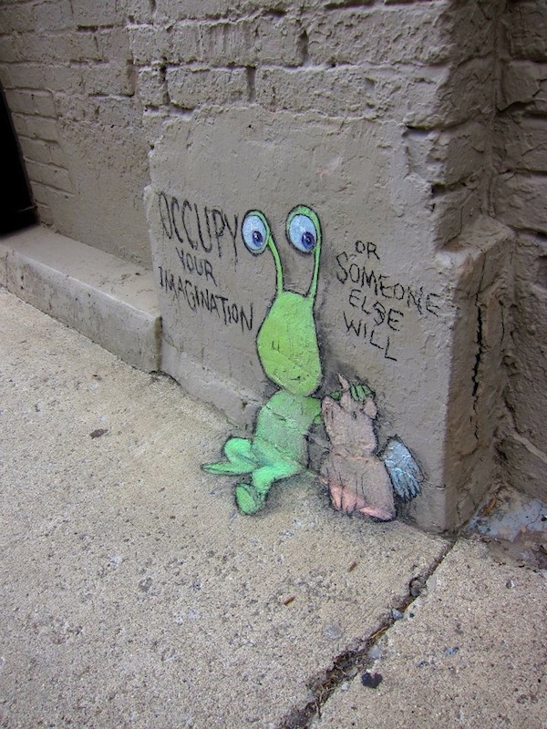 Sweet Sluggo Chalk Art by David Zinn 