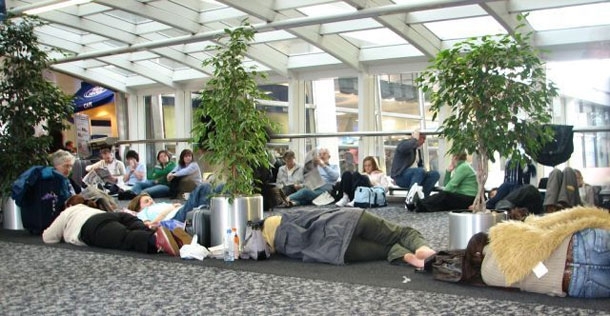 Awkward Sleeping Positions Of People At Airports