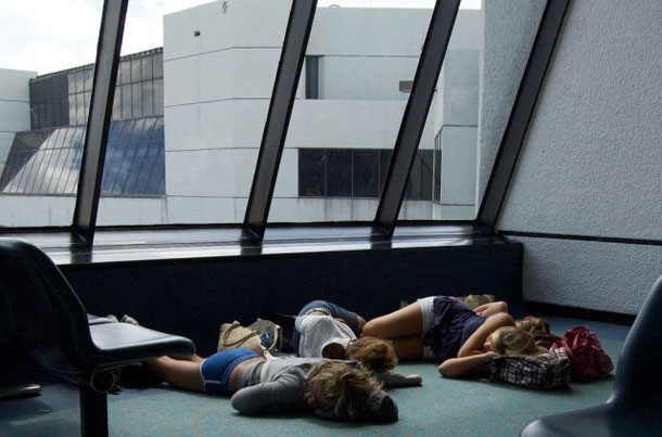 Awkward Sleeping Positions Of People At Airports