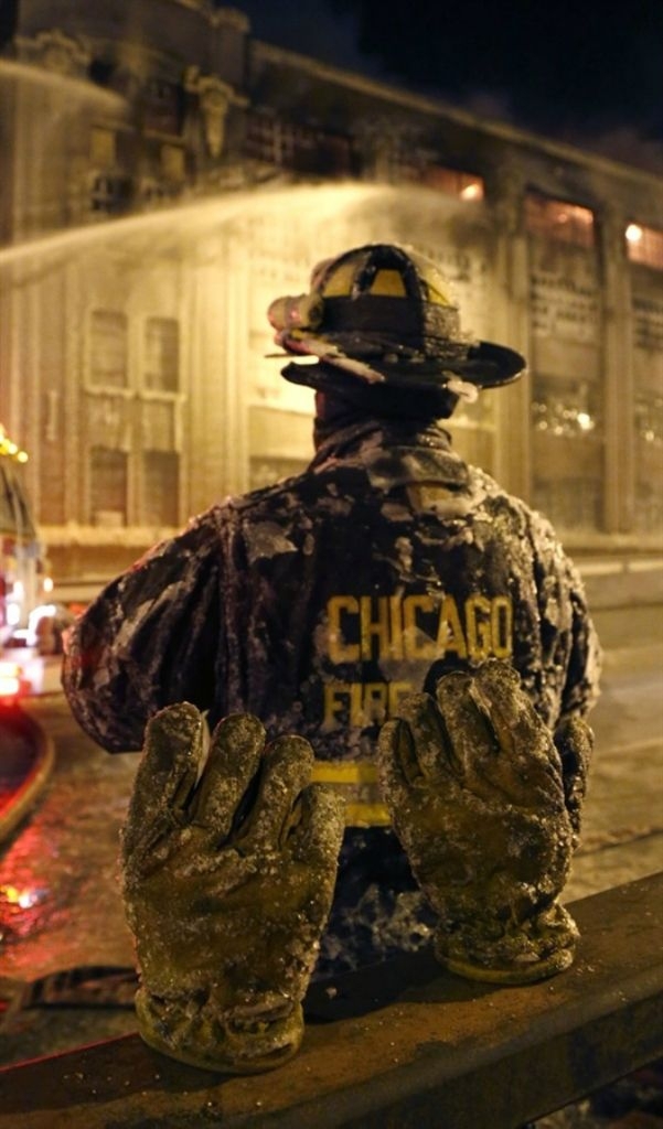 Ice Sculptures after a Fire in Chicago